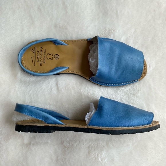Avarca menorquinas blue leather sandals | shoes | summer | size 41 - Picture 1 of 5